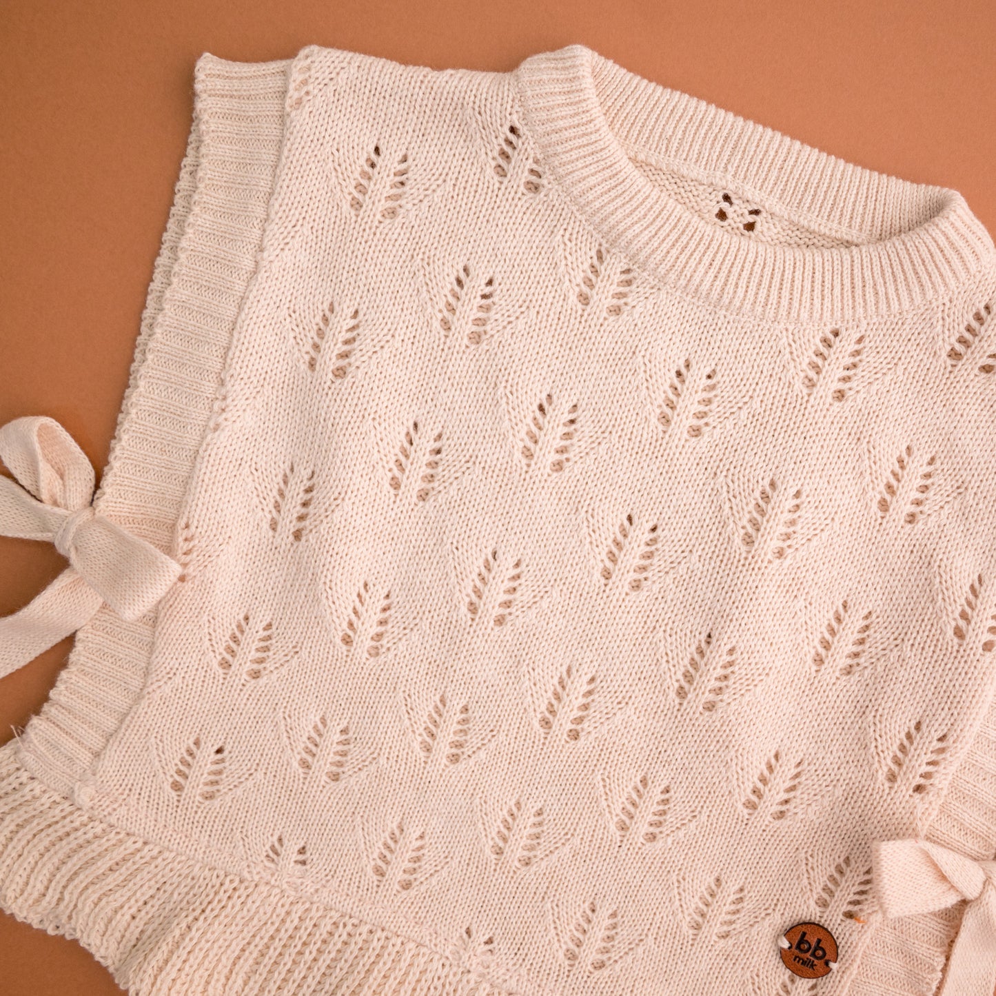 Colete rendado em Tricot - Areia