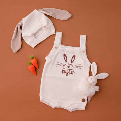 Romper Tricot Minha Primeira Páscoa - Unissex, Bebê e Infantil