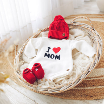 Touca Tricot Pompom Vermelha