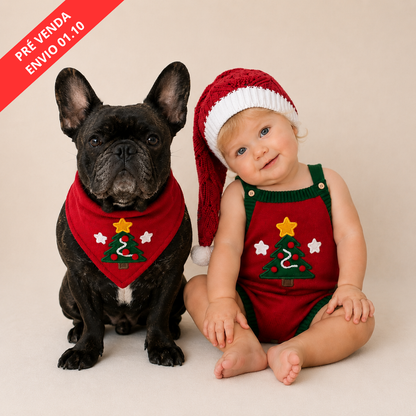 Bandana de Natal para Cachorro em Tricô – Árvore de Natal