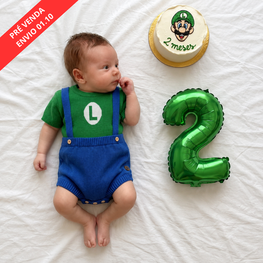 Romper Tricot Inspirado no Luigi