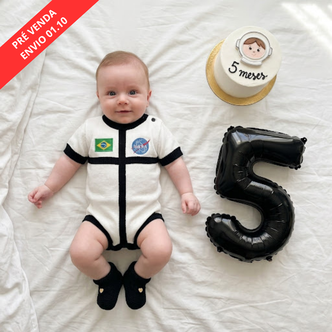 Macacão Bebê Tricô Astronauta NASA