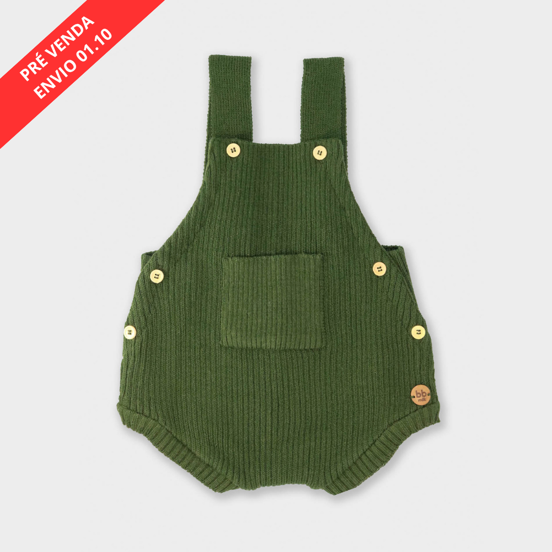 Romper em Tricot Canelado Verde - Bebê e Infantil