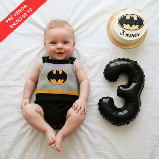 Romper Tricot Inspirado no Batman
