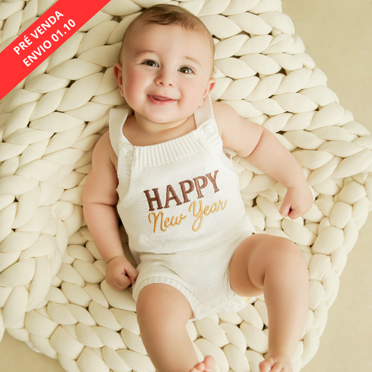 Romper Tricot Ano Novo - Unissex, Bebê e Infantil
