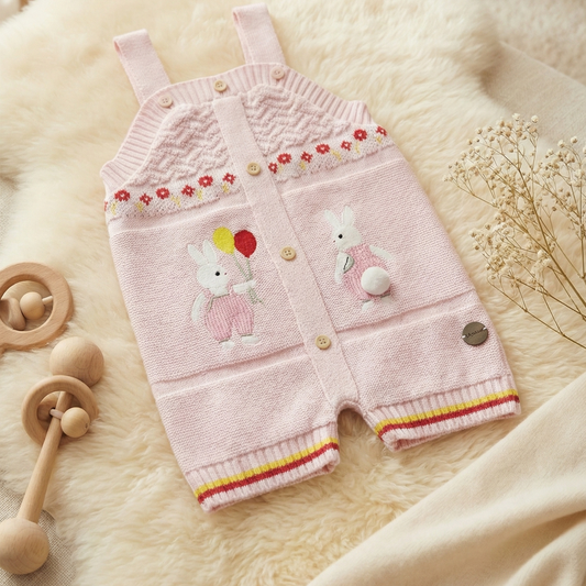 Romper Tricot Páscoa Rosa