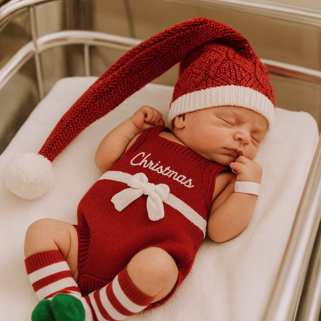 Romper Tricot Presente de Natal - Unissex, Bebê e Infantil
