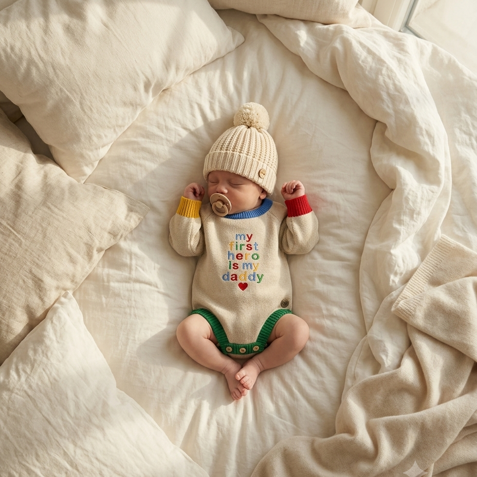 body tricô bebê, body dia dos pais bebê, roupa para dia dos pais bebê, body bordado bebê, roupa especial dia dos pais, body recém-nascido, body de tricô infantil, presente dia dos pais bebê, look dia dos pais bebê, roupa bebê 0 a 12 meses, body masculino bebê, body confortável bebê, roupa afetiva bebê, ensaio dia dos pais bebê, BB Milk.