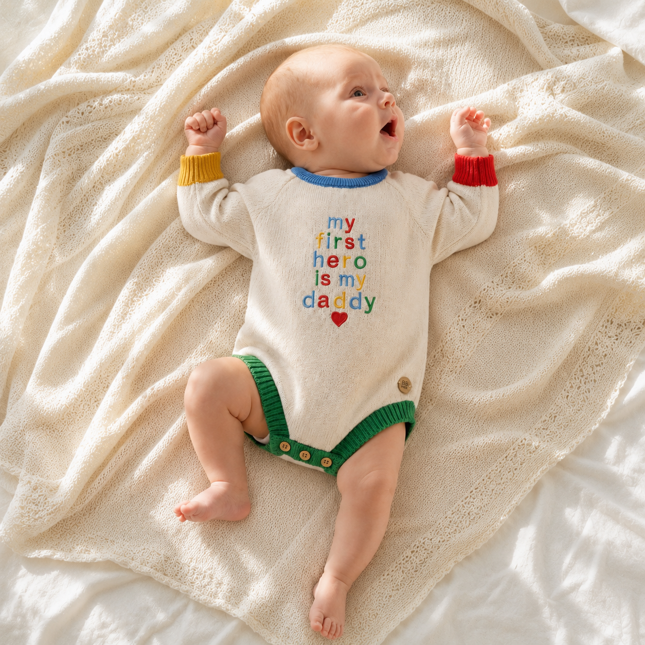 body tricô bebê, body dia dos pais bebê, roupa para dia dos pais bebê, body bordado bebê, roupa especial dia dos pais, body recém-nascido, body de tricô infantil, presente dia dos pais bebê, look dia dos pais bebê, roupa bebê 0 a 12 meses, body masculino bebê, body confortável bebê, roupa afetiva bebê, ensaio dia dos pais bebê, BB Milk.