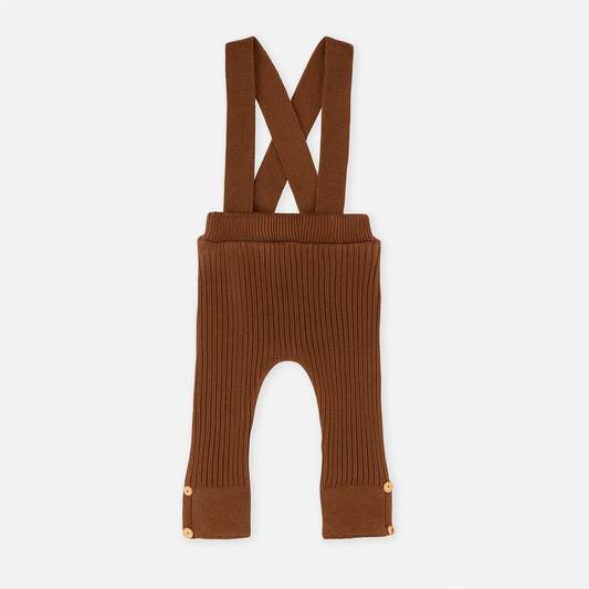 Calça Suspensório Tricot - Marrom