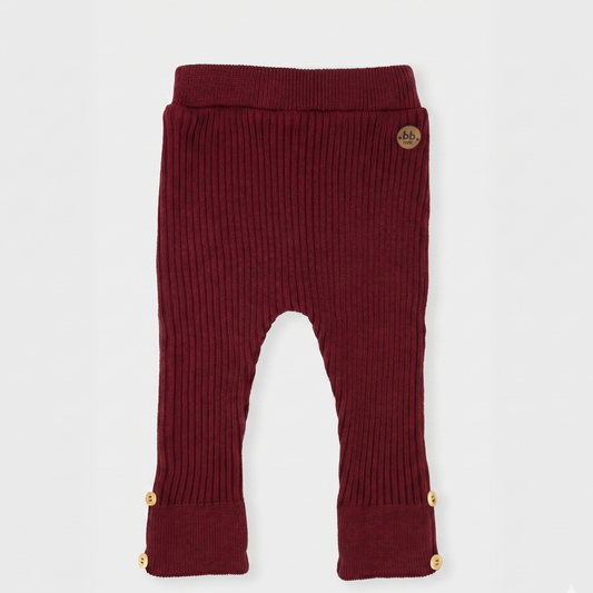 Calça Canelada Tricot - Vinho