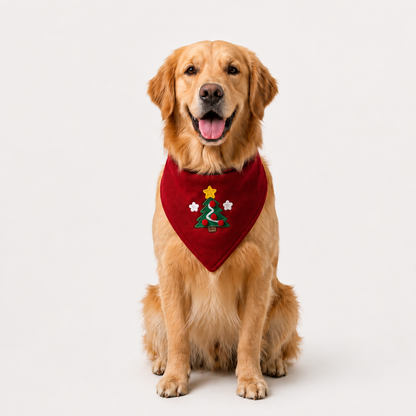 Bandana de Natal para Cachorro em Tricô – Árvore de Natal