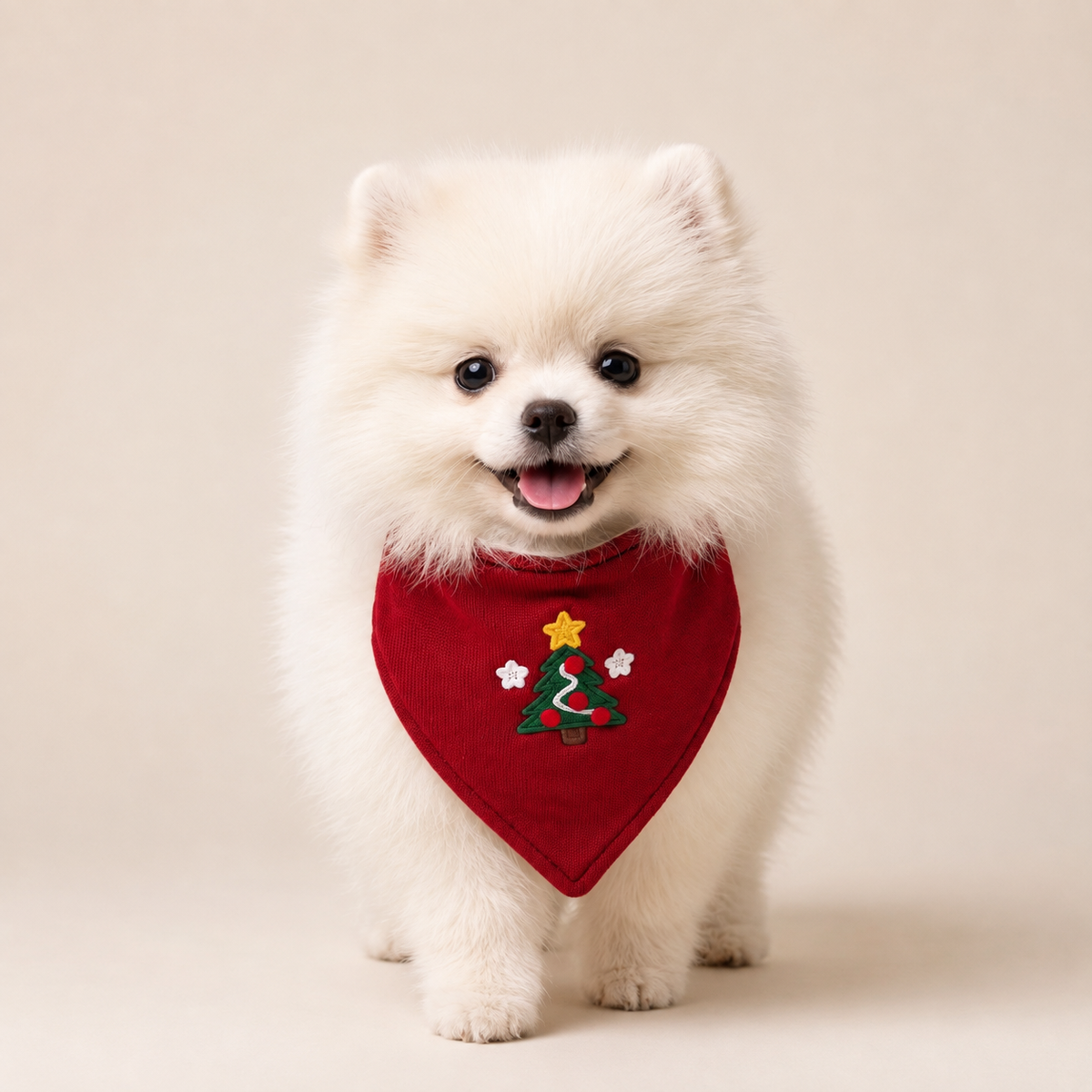 Bandana de Natal para Cachorro em Tricô – Árvore de Natal