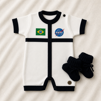 Macacão Bebê Tricô Astronauta NASA