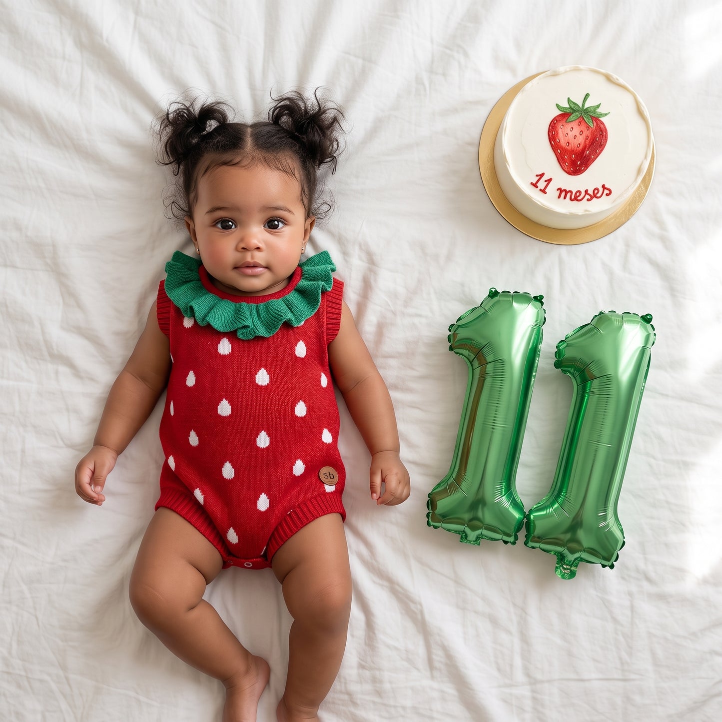 Romper Infantil em Tricô Tema Moranguinho