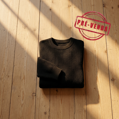 Suéter Tricot Adulto Preto l Especial Dia dos Pais