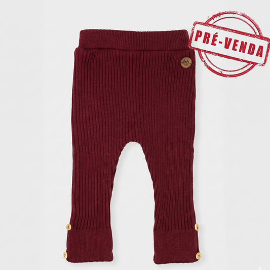 Calça Canelada Tricot - Vinho