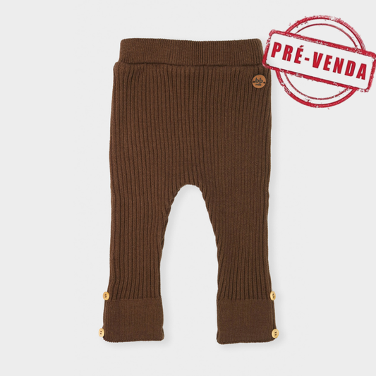 Calça Canelada Tricot - Marrom