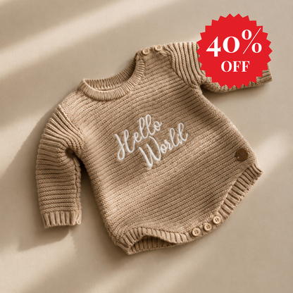 Body Tricot Bebê  - Hello World