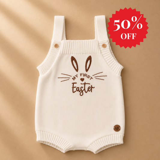 Romper Tricot Minha Primeira Páscoa - Unissex, Bebê e Infantil