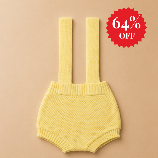 Shorts Suspensório Tricot - Amarelo