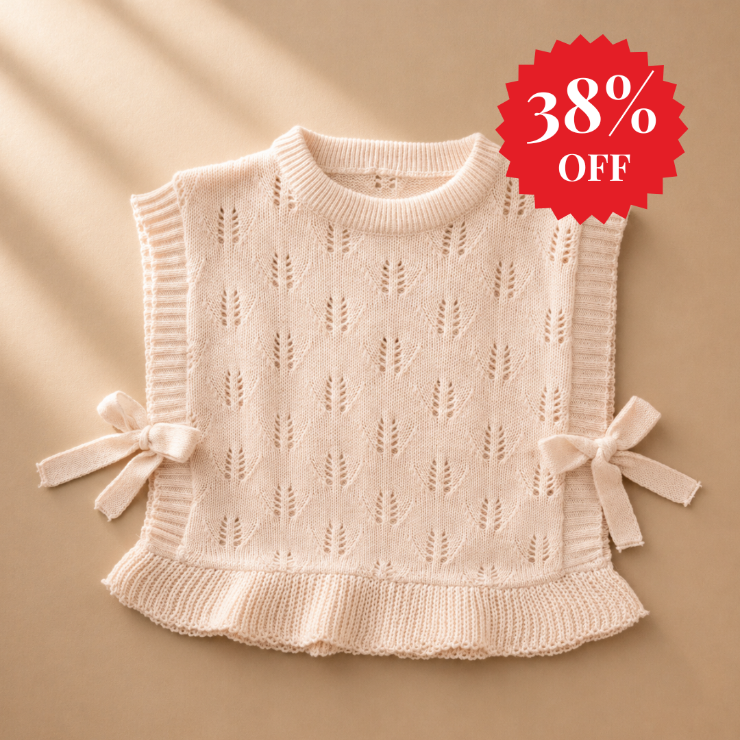 Colete rendado em Tricot - Areia