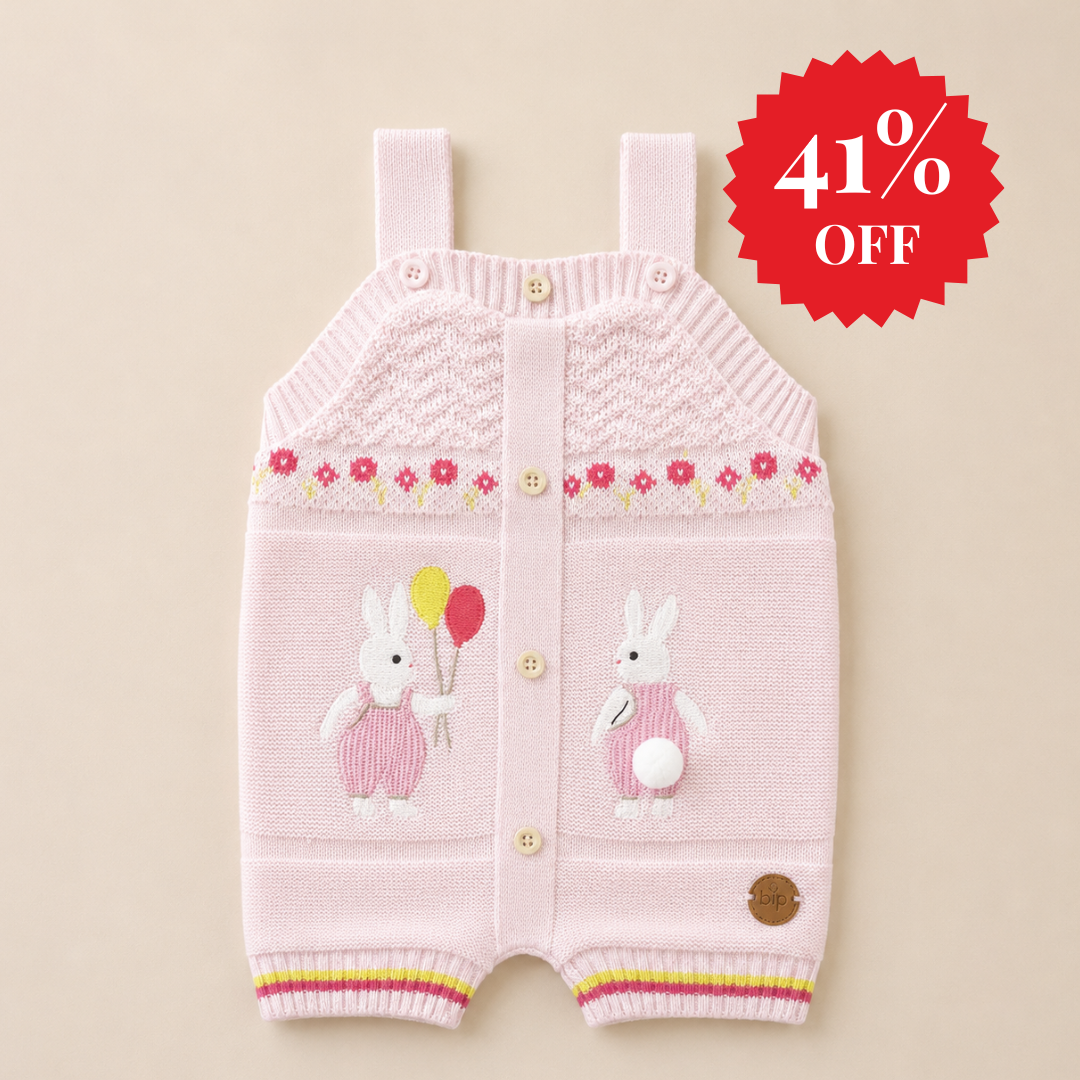 Romper Tricot Páscoa Rosa