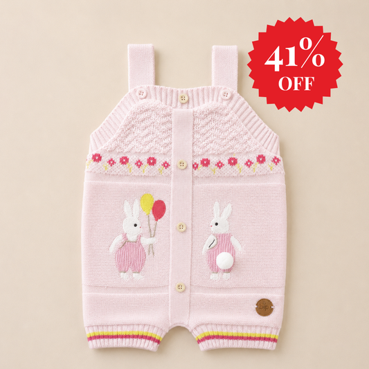 Romper Tricot Páscoa Rosa