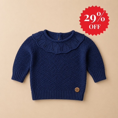 Suéter Tricot Azul Menina - Bebê e Infantil 💙