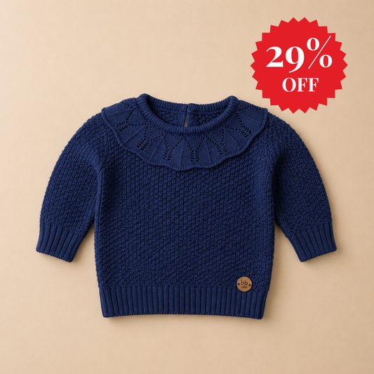 Suéter Tricot Azul Menina - Bebê e Infantil 💙