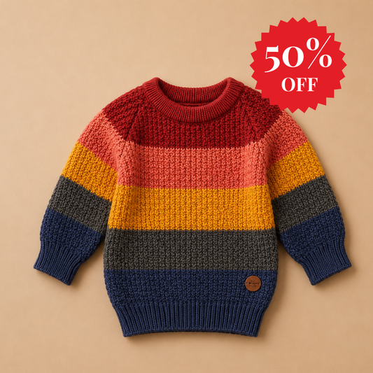 Suéter Infantil em Tricot Colorido – Rainbow Blocks