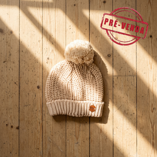 Touca Infantil em Tricot Premium - Areia