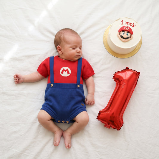 Romper Tricot Inspirado no Mario Bros