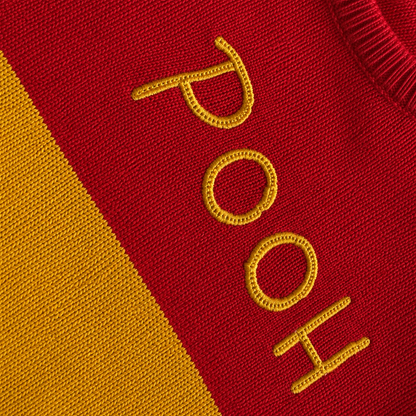 Romper Bebê Tricô Ursinho Pooh Vermelho e Amarelo