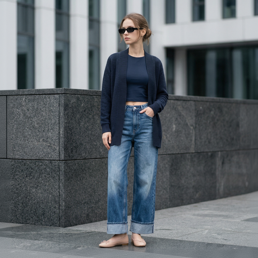 Casaco Azul Tricot Especial Dia das Mães - Adulto