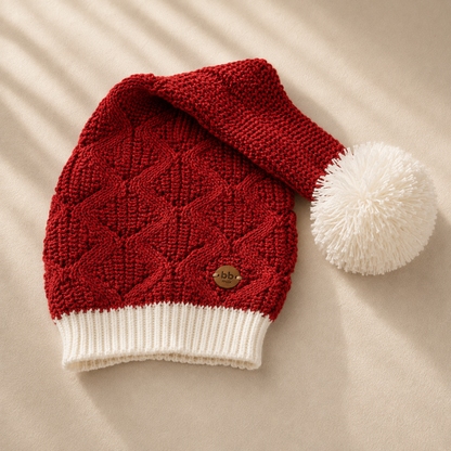 Touca Tricot Noel Natal  - Unissex, Bebê e Infantil