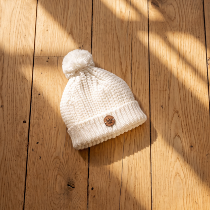 Touca Tricot Pompom MILK