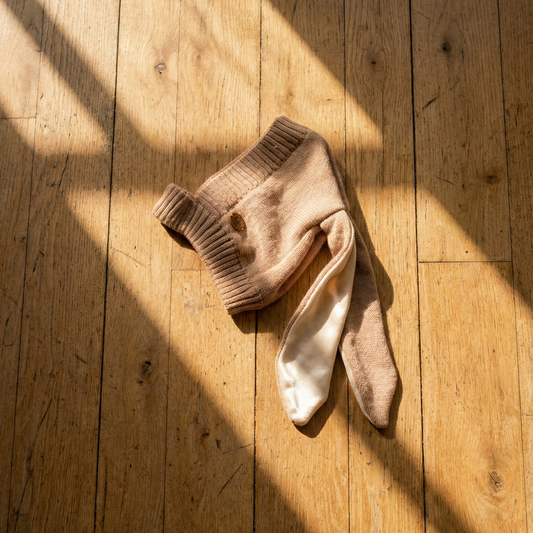 Touca Orelhinha de Coelho Tricô - Bege