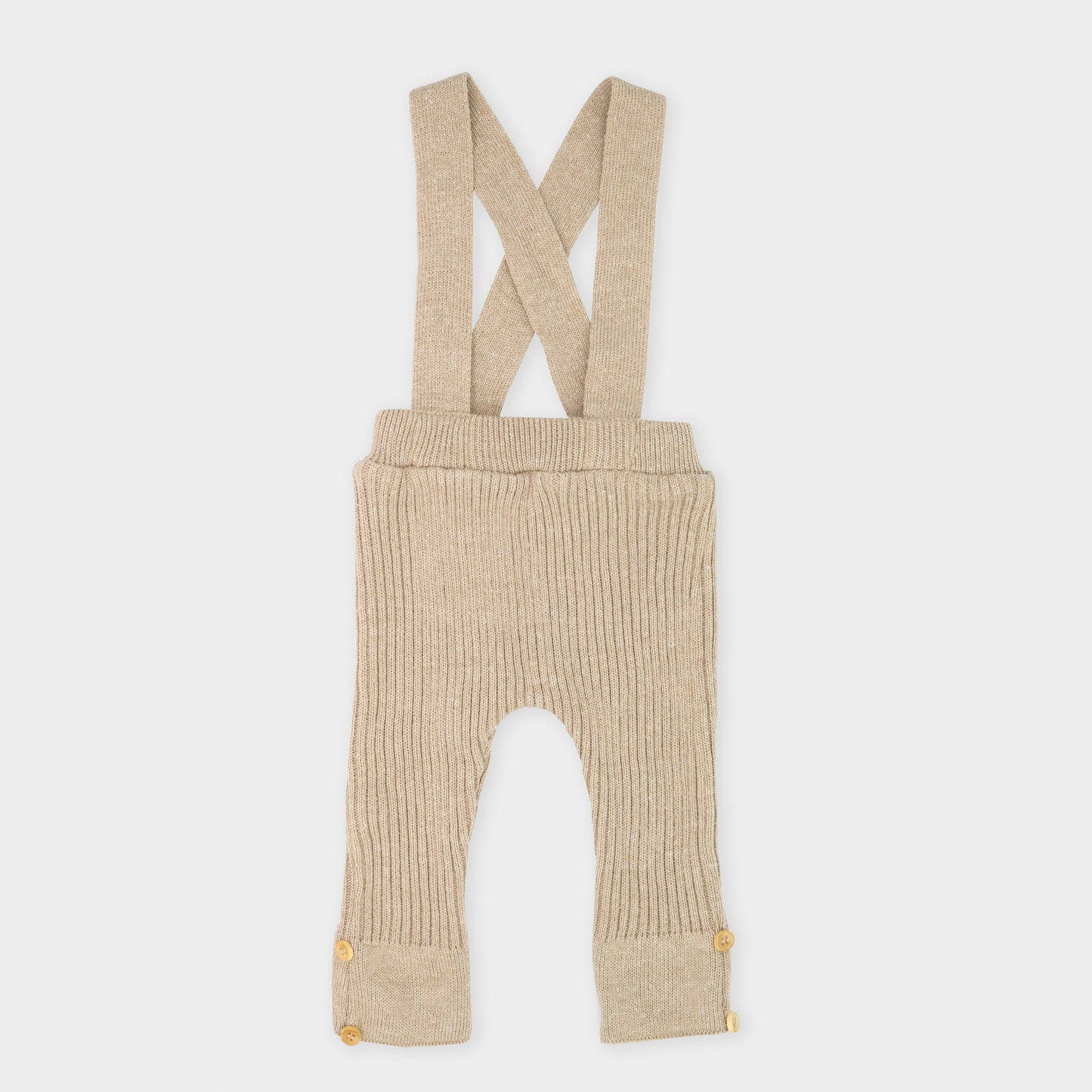 Calça Suspensório Tricot - Bege