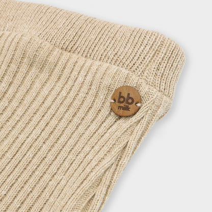 Calça Canelada Tricot - Bege - calças - bb milk