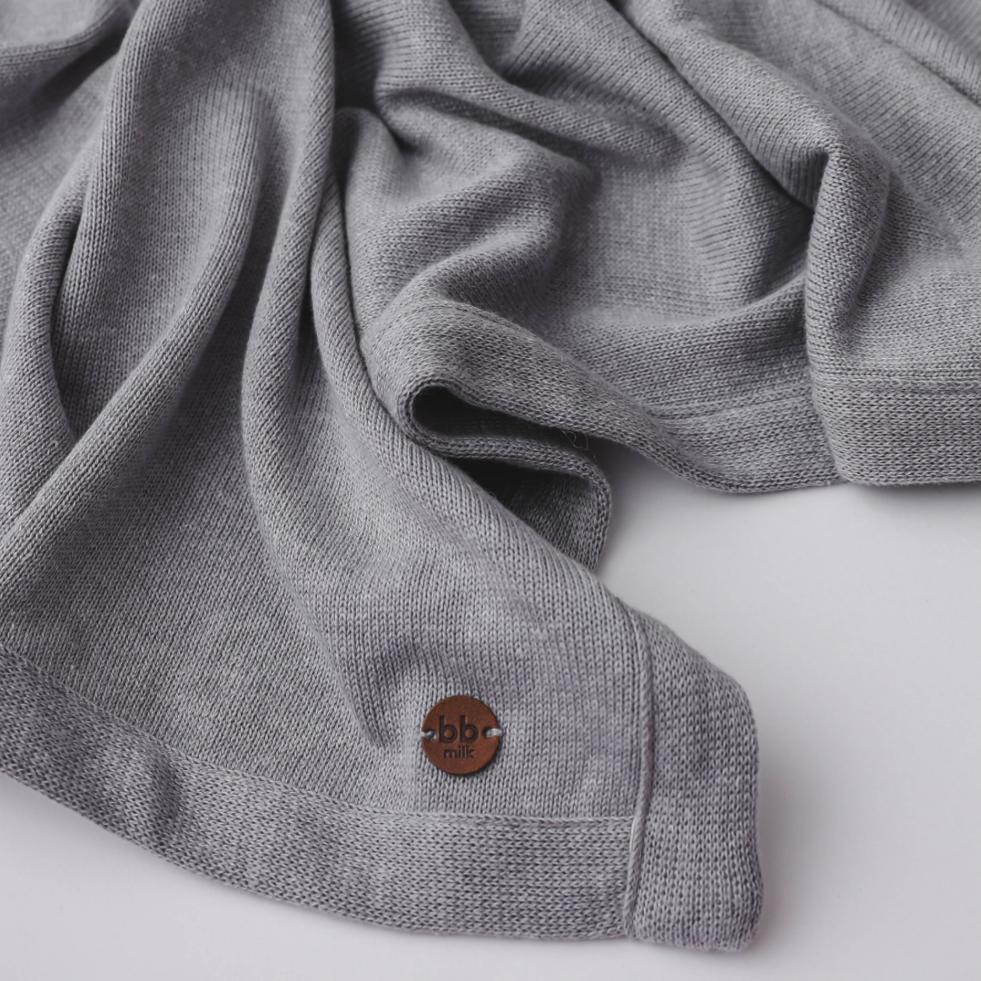 Manta Maternidade em Tricot -  CINZA