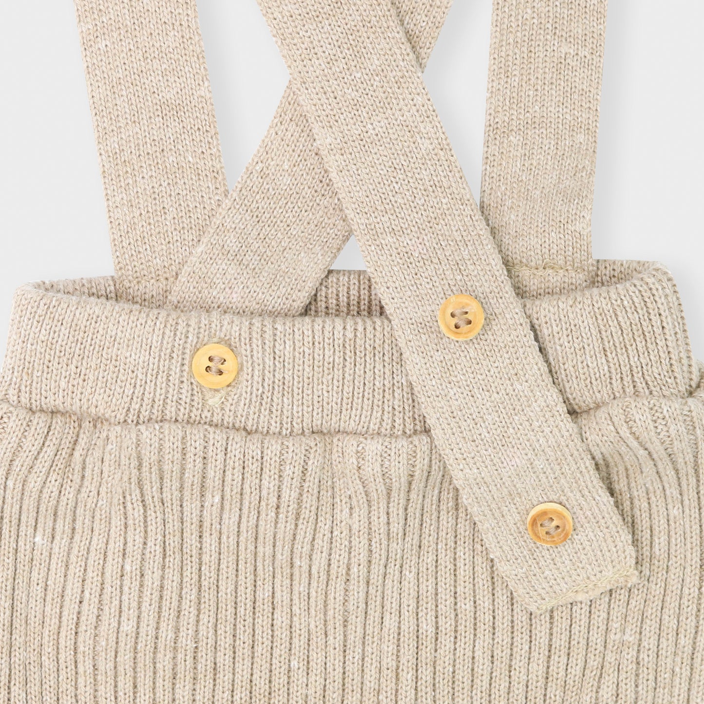 Calça Suspensório Tricot - Bege