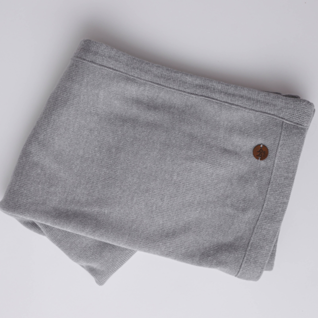 Manta Maternidade em Tricot -  CINZA