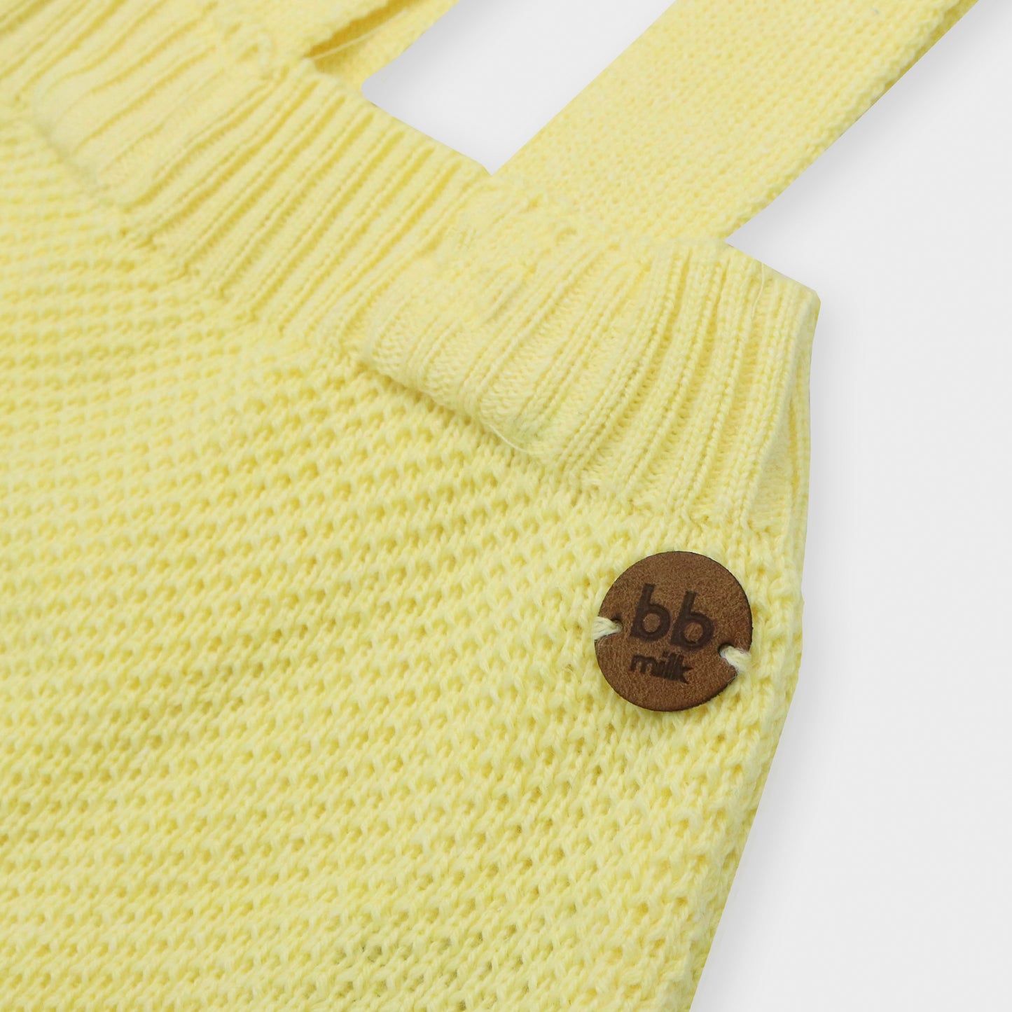 Shorts Suspensório Tricot - Amarelo