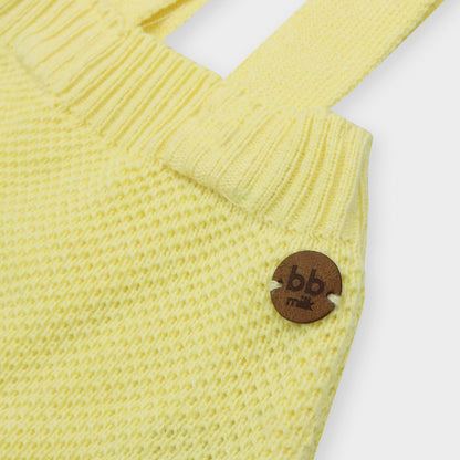 Shorts Suspensório Tricot - Amarelo