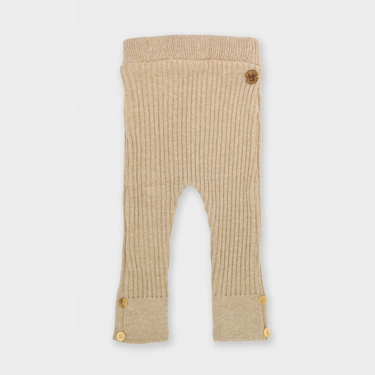 Calça Canelada Tricot - Bege - calças - bb milk