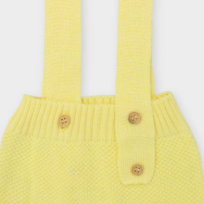 Shorts Suspensório Tricot - Amarelo