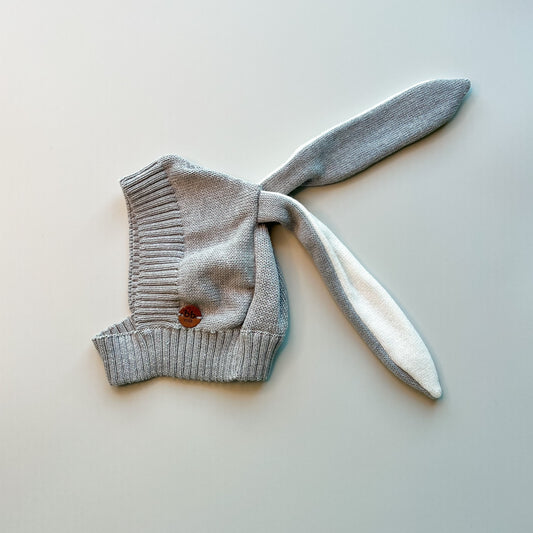 Touca Orelhinha de Coelho Tricô - Cinza