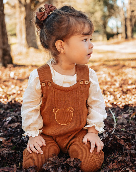 Jardineira Longa Urso - Caramelo - JARDINEIRA - bb milk